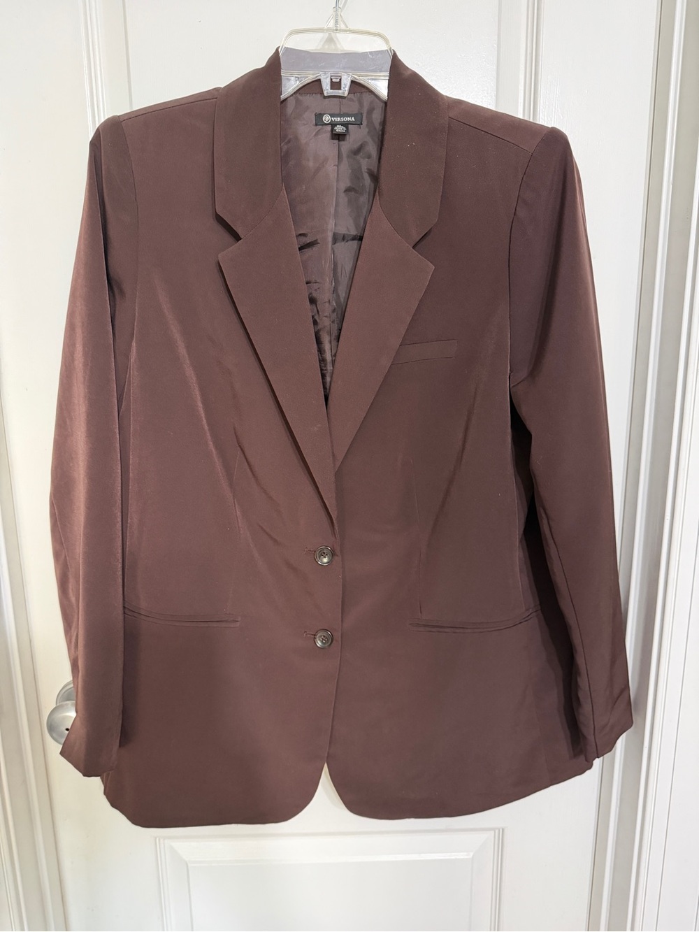 Versona Women's Chocolate Brown Two-Button Blazer